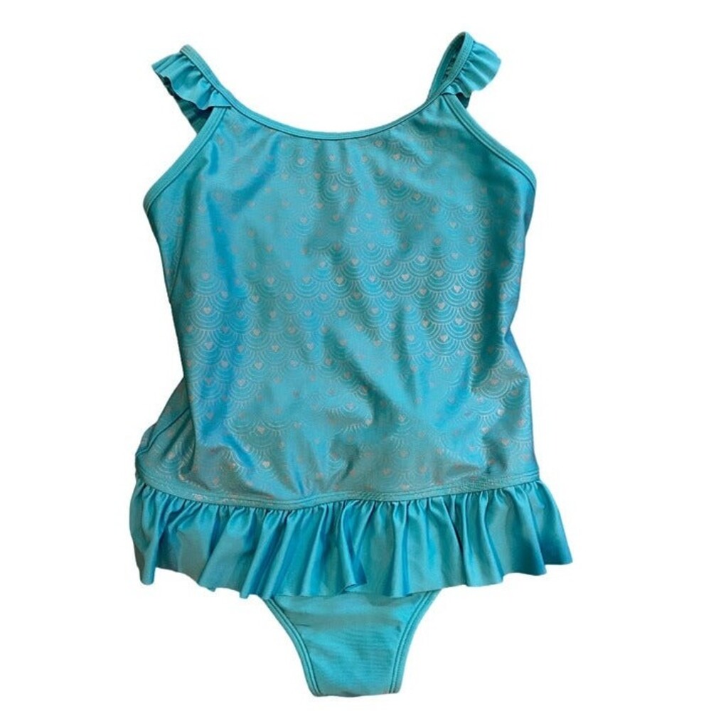 Girl's Large Plus Swimsuit Cat & Jack with ruffles One-piece